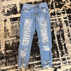 American Eagle Outfitters Light Blue Distressed Skinny Jeans